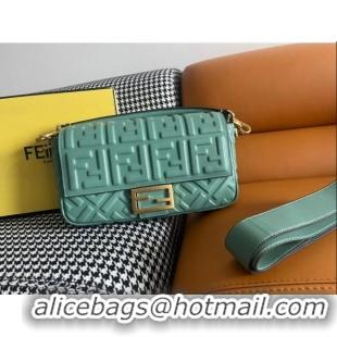 Top Design Fendi Baguette Medium Nappa Leather Bag 600M85 Light Green 2023