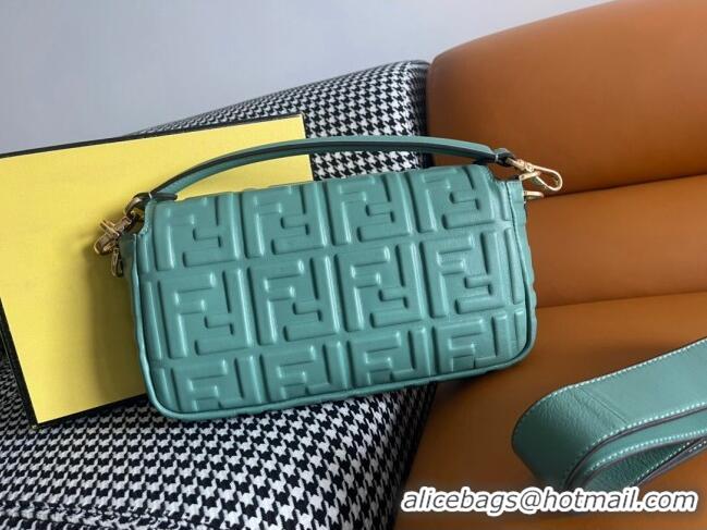 Top Design Fendi Baguette Medium Nappa Leather Bag 600M85 Light Green 2023