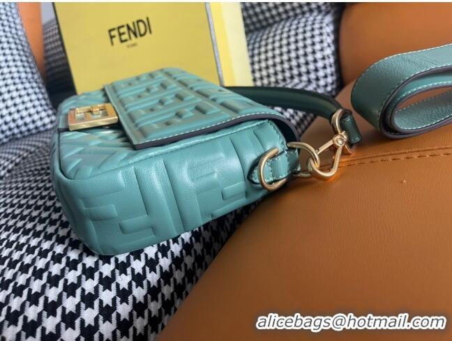 Top Design Fendi Baguette Medium Nappa Leather Bag 600M85 Light Green 2023