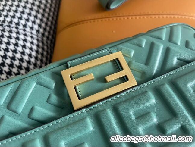 Top Design Fendi Baguette Medium Nappa Leather Bag 600M85 Light Green 2023