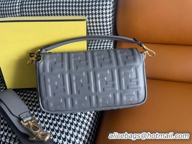 New Fashion Fendi Baguette Medium Nappa Leather Bag 600M85 Grey 2023