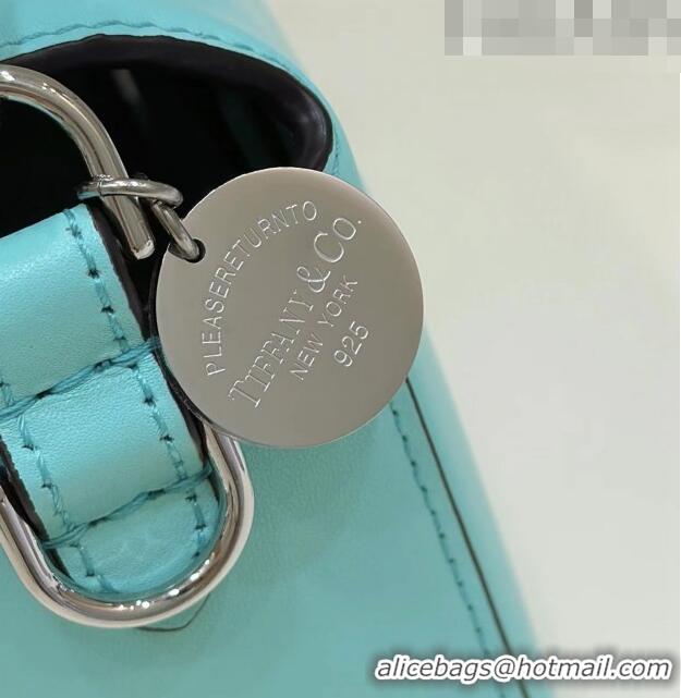 Super Quality Fendi Baguette Medium Leather Bag 80128 Tiffany Blue 2023