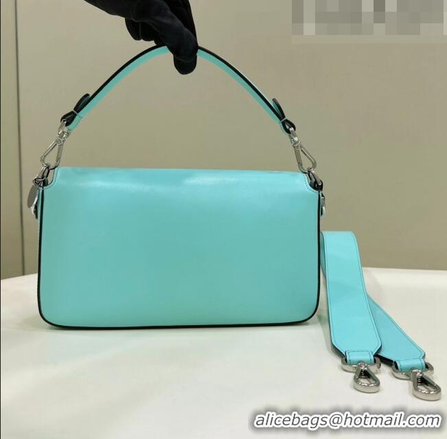 Super Quality Fendi Baguette Medium Leather Bag 80128 Tiffany Blue 2023