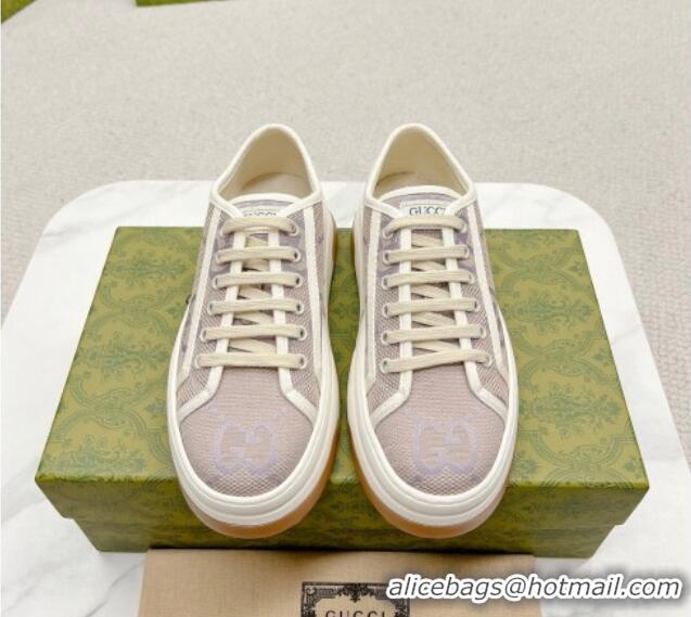 Classic Hot Gucci Jumbo GG Canvas Low-top Platform Sneakers 5cm Purple 719019