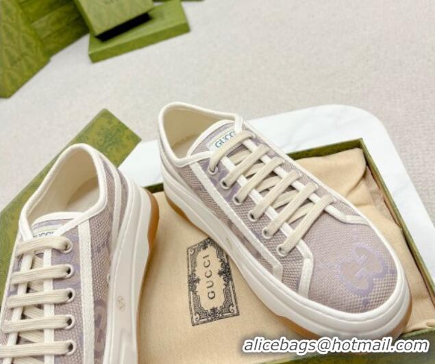 Classic Hot Gucci Jumbo GG Canvas Low-top Platform Sneakers 5cm Purple 719019