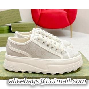 Buy Discount Gucci GG Canvas Low-top Platform Sneakers 5cm Light Grey 719021