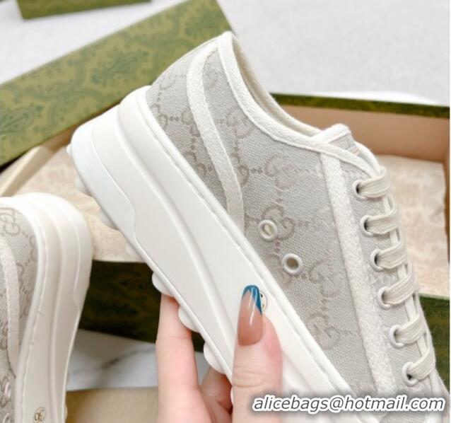 Buy Discount Gucci GG Canvas Low-top Platform Sneakers 5cm Light Grey 719021