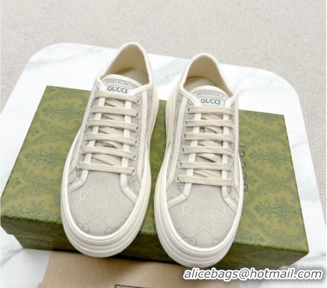 Buy Discount Gucci GG Canvas Low-top Platform Sneakers 5cm Light Grey 719021