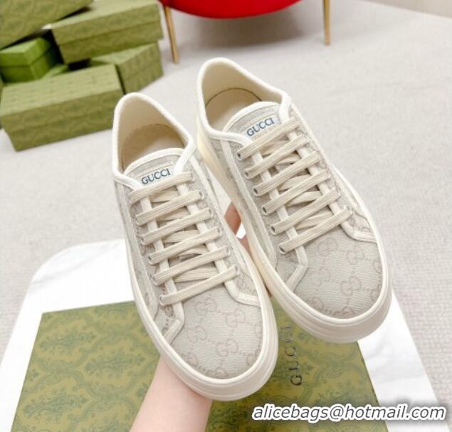 Buy Discount Gucci GG Canvas Low-top Platform Sneakers 5cm Light Grey 719021