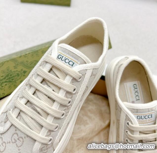 Buy Discount Gucci GG Canvas Low-top Platform Sneakers 5cm Light Grey 719021