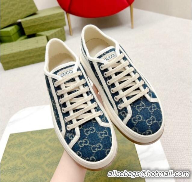 Cheap Price Gucci GG Denim Low-top Platform Sneakers 5cm Blue 719022