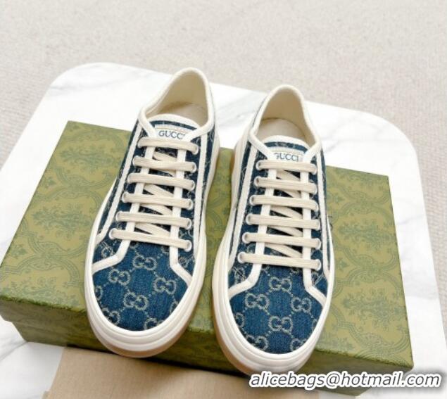 Cheap Price Gucci GG Denim Low-top Platform Sneakers 5cm Blue 719022