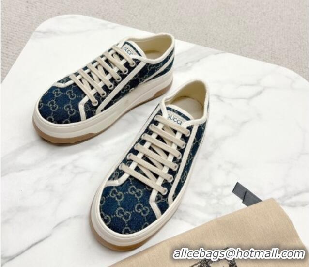 Cheap Price Gucci GG Denim Low-top Platform Sneakers 5cm Blue 719022