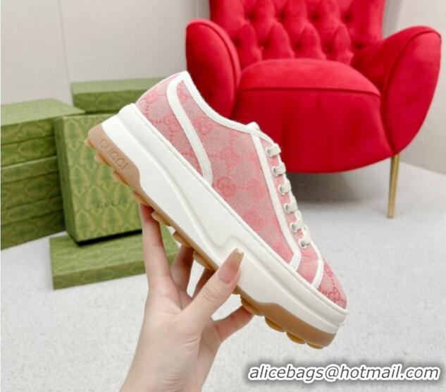 Good Looking Gucci GG Canvas Low-top Platform Sneakers 5cm Pink 719024