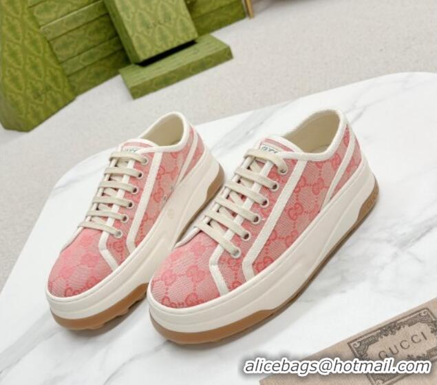 Good Looking Gucci GG Canvas Low-top Platform Sneakers 5cm Pink 719024