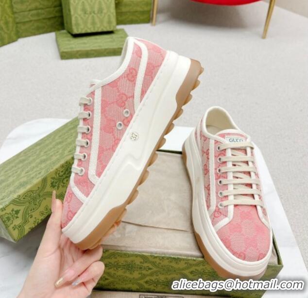 Good Looking Gucci GG Canvas Low-top Platform Sneakers 5cm Pink 719024