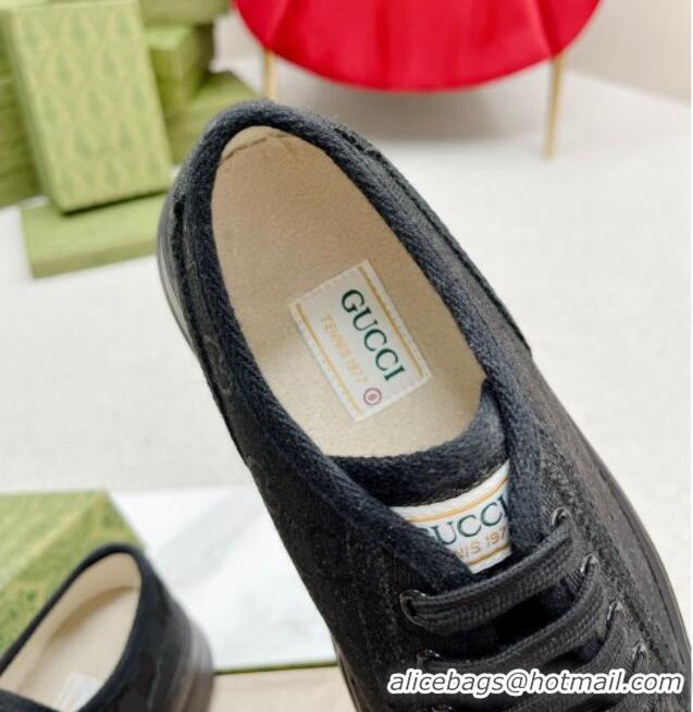 Best Product Gucci GG Canvas Low-top Platform Sneakers 5cm All Black 719025