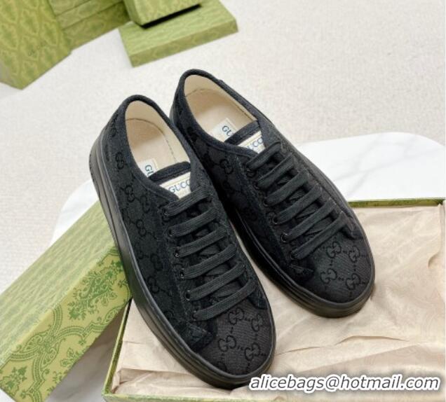 Best Product Gucci GG Canvas Low-top Platform Sneakers 5cm All Black 719025