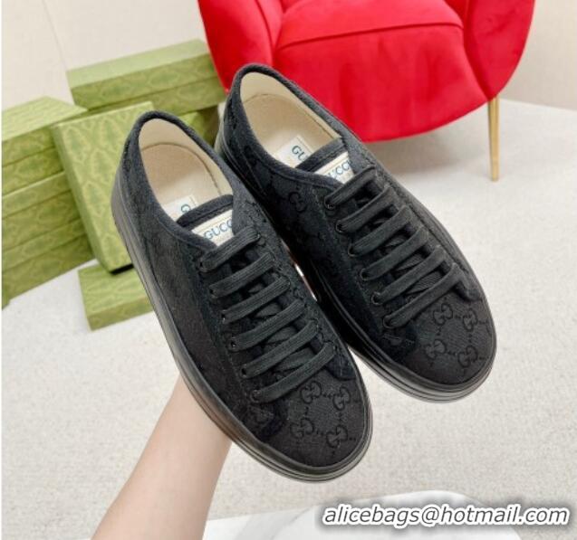 Best Product Gucci GG Canvas Low-top Platform Sneakers 5cm All Black 719025