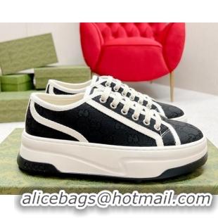 Good Product Gucci GG Canvas Low-top Platform Sneakers 5cm Black/White 719026