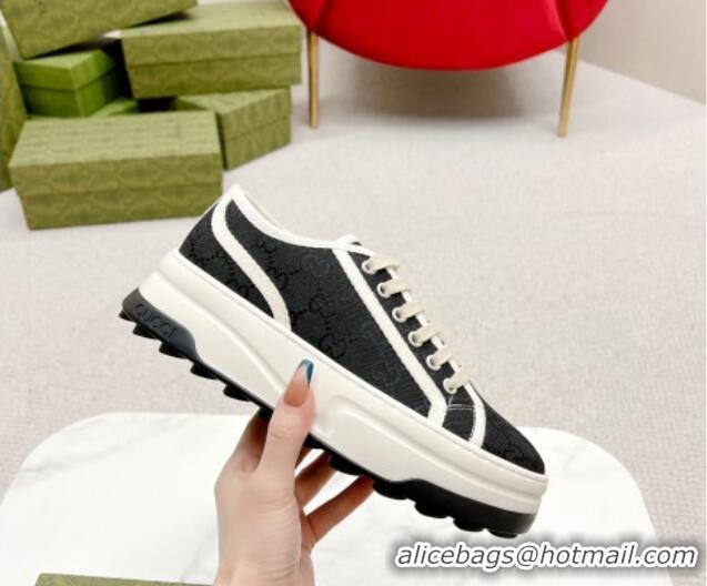 Good Product Gucci GG Canvas Low-top Platform Sneakers 5cm Black/White 719026