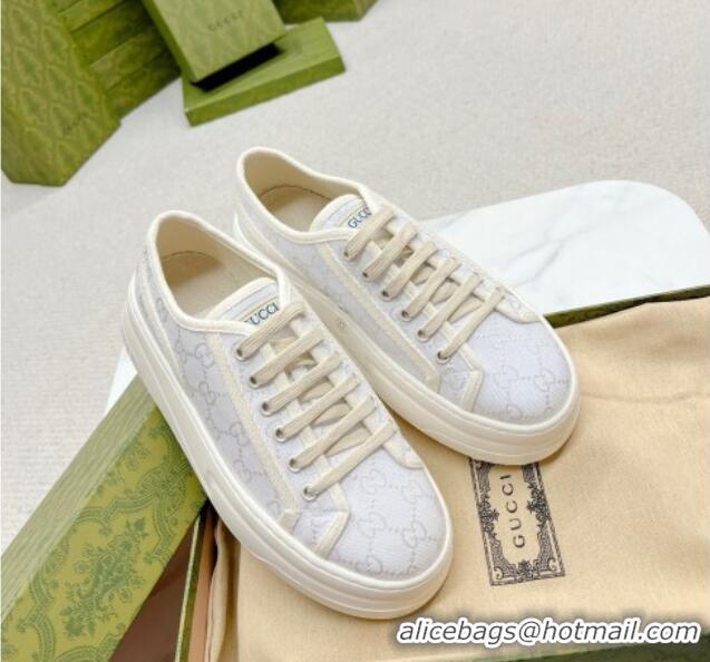 Popular Style Gucci GG Canvas Low-top Platform Sneakers 5cm White 719028