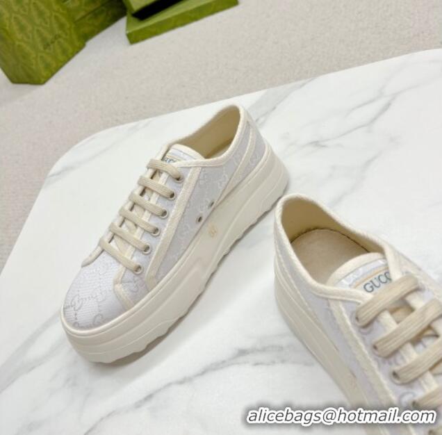 Popular Style Gucci GG Canvas Low-top Platform Sneakers 5cm White 719028