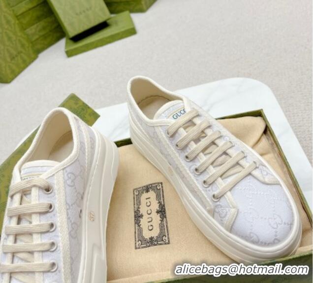 Popular Style Gucci GG Canvas Low-top Platform Sneakers 5cm White 719028