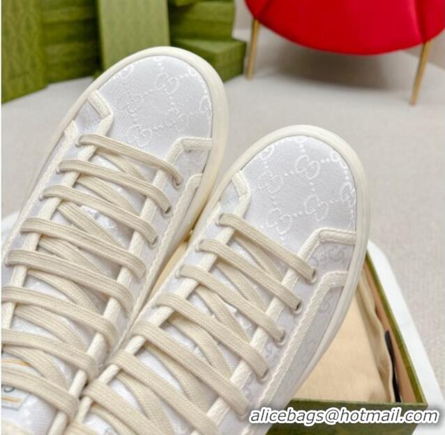 Shop Duplicate Gucci GG Canvas High-top Platform Sneakers 5cm White 719031