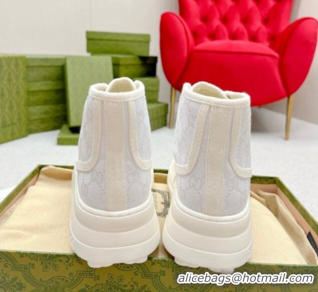 Shop Duplicate Gucci GG Canvas High-top Platform Sneakers 5cm White 719031