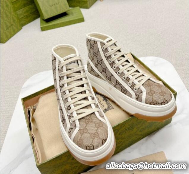 Big Discount Gucci GG Canvas High-top Platform Sneakers 5cm Beige 719032