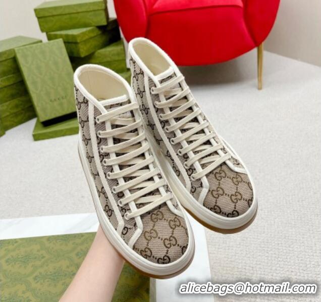 Big Discount Gucci GG Canvas High-top Platform Sneakers 5cm Beige 719032