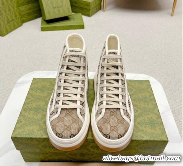 Big Discount Gucci GG Canvas High-top Platform Sneakers 5cm Beige 719032