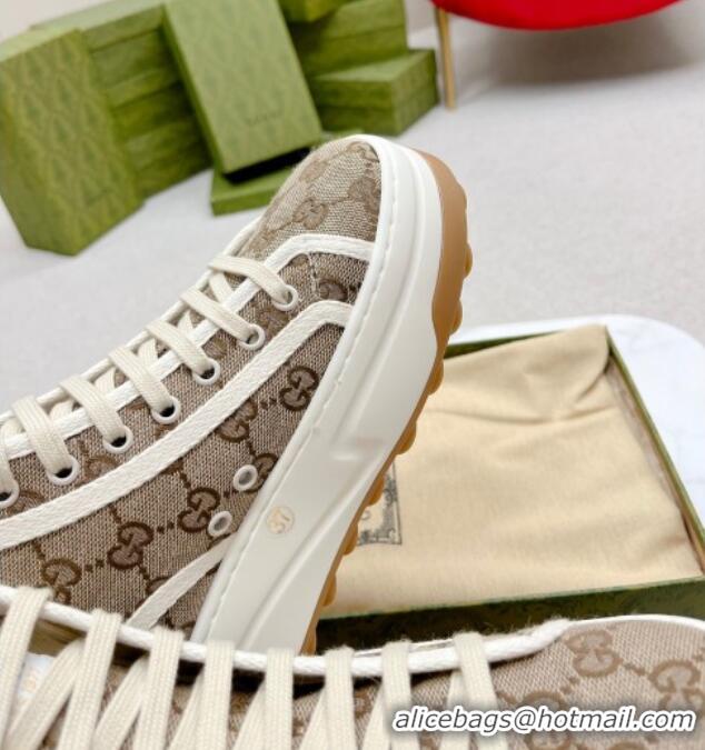 Big Discount Gucci GG Canvas High-top Platform Sneakers 5cm Beige 719032