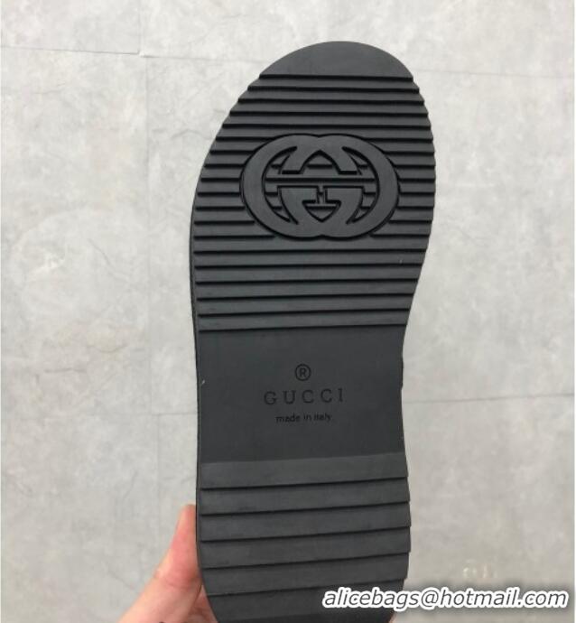 Hot Style Gucci GG Canvas Platform Slide Sandals with GG Black 724088