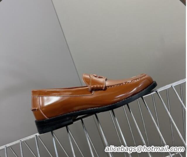 Good Quality Gucci Interlocking G Leather Loafers Brown 724114