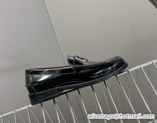 Most Popular Gucci Interlocking G Leather Loafers Black 724116