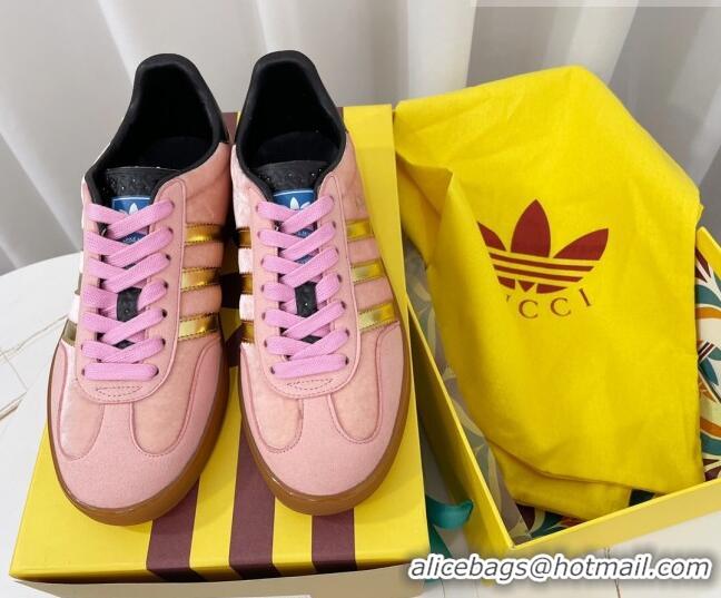 Duplicate adidas x Gucci Gazelle Low-top Sneakers in Velvet Light Pink 081015