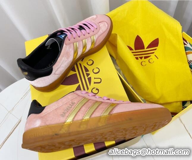 Duplicate adidas x Gucci Gazelle Low-top Sneakers in Velvet Light Pink 081015