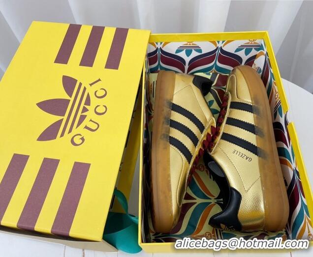 Big Enough adidas x Gucci Gazelle Low-top Sneakers Metallic Leather Gold 081016