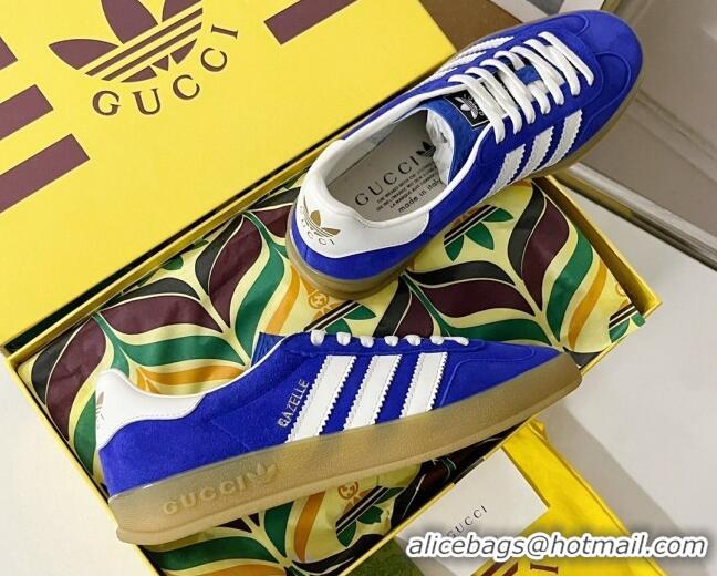 Buy Luxury adidas x Gucci Gazelle Low-top Sneakers in Suede Blue 081018