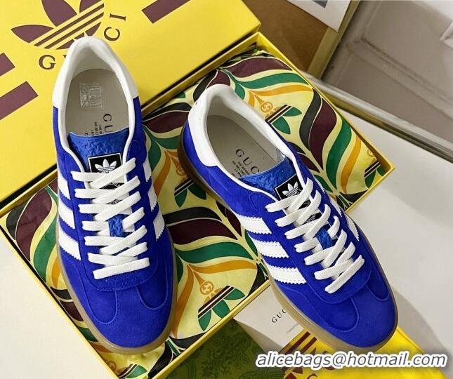 Buy Luxury adidas x Gucci Gazelle Low-top Sneakers in Suede Blue 081018