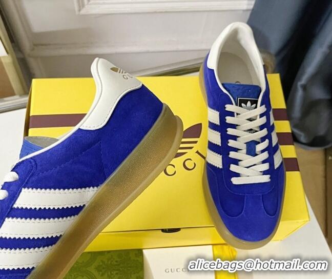 Buy Luxury adidas x Gucci Gazelle Low-top Sneakers in Suede Blue 081018