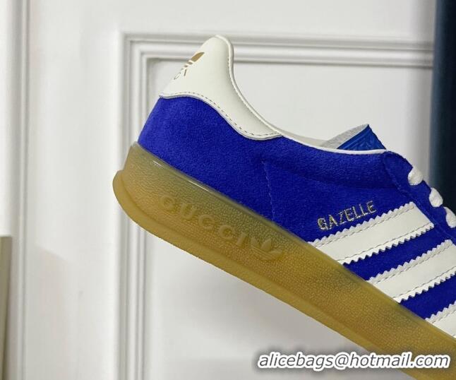 Buy Luxury adidas x Gucci Gazelle Low-top Sneakers in Suede Blue 081018