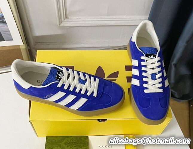 Buy Luxury adidas x Gucci Gazelle Low-top Sneakers in Suede Blue 081018