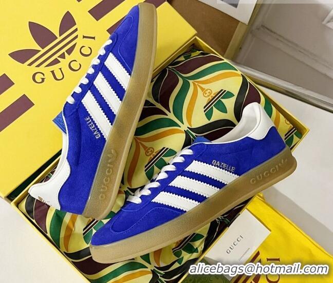 Buy Luxury adidas x Gucci Gazelle Low-top Sneakers in Suede Blue 081018