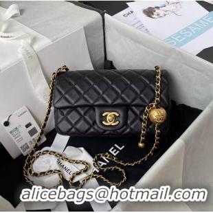 Good Product Chanel MINI Flap Bag Original Sheepskin Leather AS1787 Black & Gold Ball