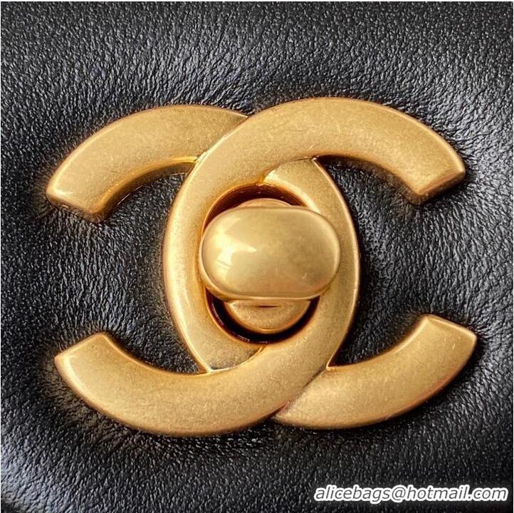 Good Product Chanel MINI Flap Bag Original Sheepskin Leather AS1787 Black & Gold Ball