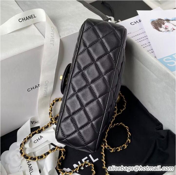 Good Product Chanel MINI Flap Bag Original Sheepskin Leather AS1787 Black & Gold Ball