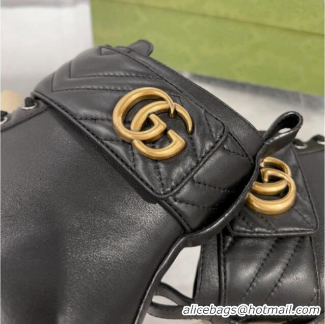 Good Product Gucci Leather Lace-up Ankle Boots with Double G Black 0814022